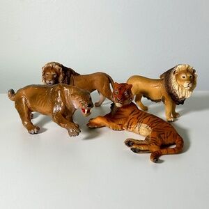 Schleich Papo Carnegie Wild Big Cats Current And Prehistoric Set of 4 (B9)